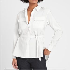 Banana Republic Belted Utility High-Low Shirt